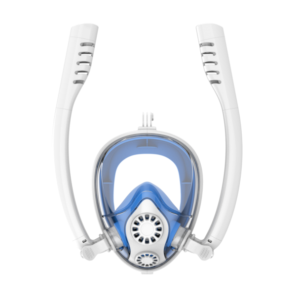 Careta FULL FACE TWOBAS doble snorkel azul y blanco - CGP06-01-01