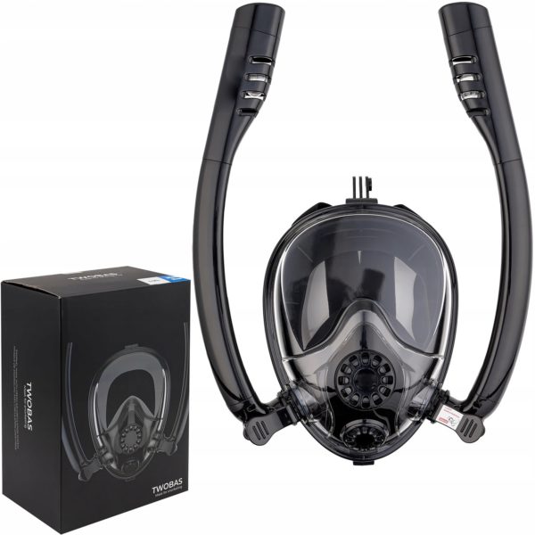 Careta FULL FACE TWOBAS doble snorkel negra - CGP06-01-02 - Imagen 2