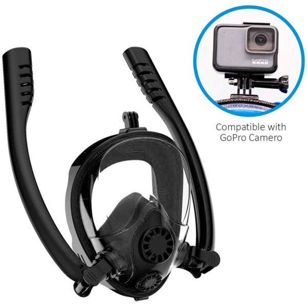 Careta FULL FACE TWOBAS doble snorkel negra - CGP06-01-02 - Imagen 4