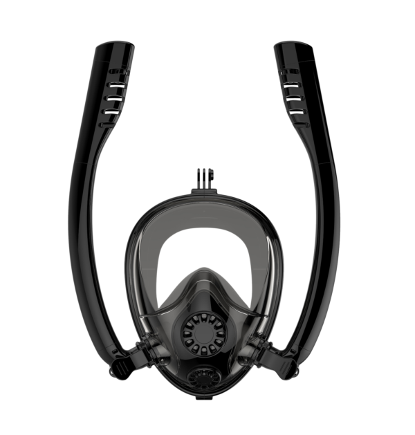 Careta FULL FACE TWOBAS doble snorkel negra - CGP06-01-02