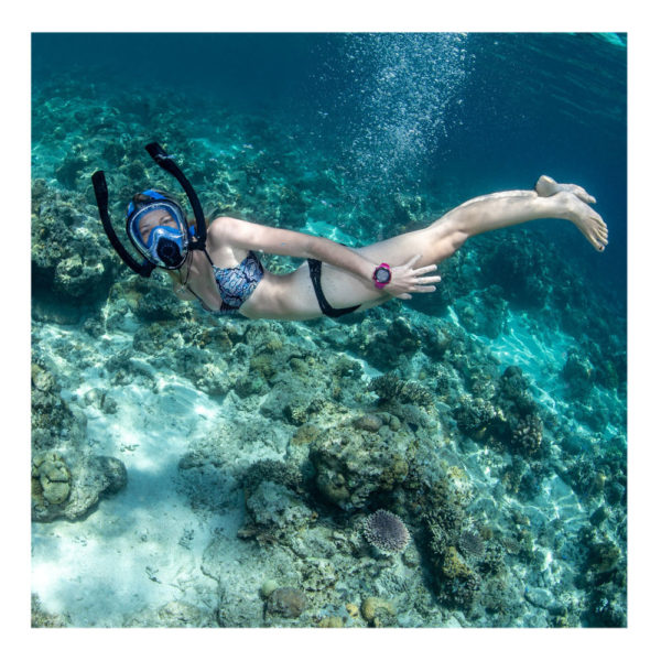 Careta FULL FACE TWOBAS doble snorkel azul y blanco - CGP06-01-01 - Imagen 7