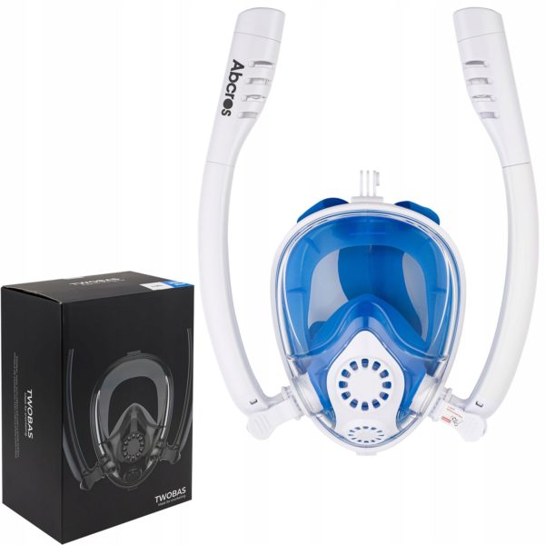 Careta FULL FACE TWOBAS doble snorkel azul y blanco - CGP06-01-01 - Imagen 2