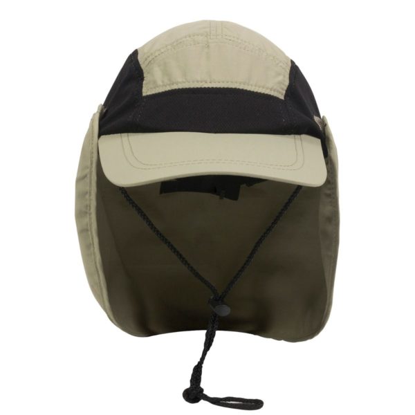 Gorra OUTDOOR CAP Protector De Cuello Khaki/Negra - RR-002 - Imagen 3