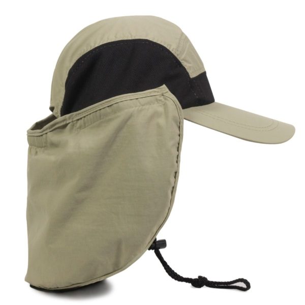 Gorra OUTDOOR CAP Protector De Cuello Khaki/Negra - RR-002 - Imagen 2
