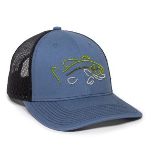 Gorra OUTDOOR CAP Pesca Azul con Malla - BASS01