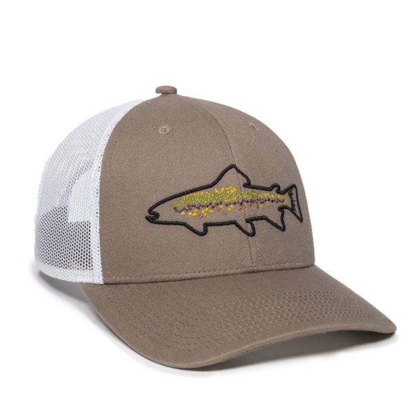 Gorra OUTDOOR CAP Pesca Café con Malla - TROUT01