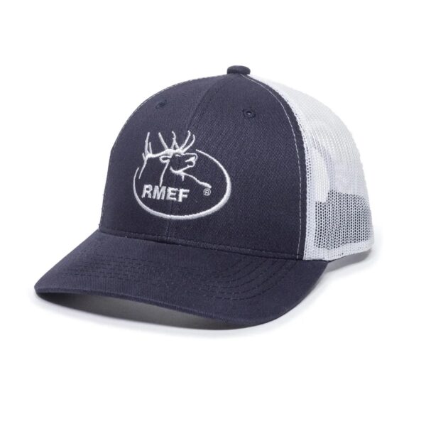 Gorra OUTDOOR CAP RMEF Azul Blanco Con Malla - RMEF15A - Imagen 4